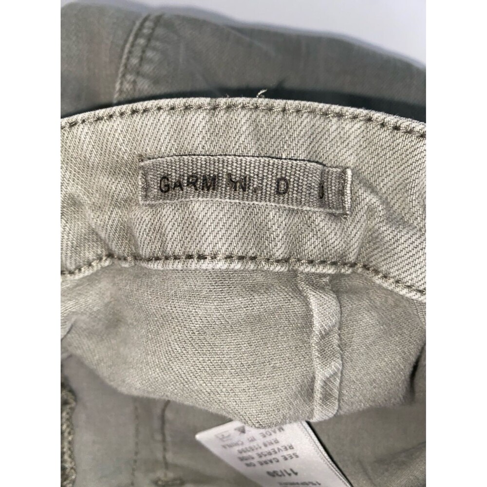 JUDY BLUE Grayish Green Wide Leg Raw Hem Crop Denim Jeans - Picture 7 of 7
